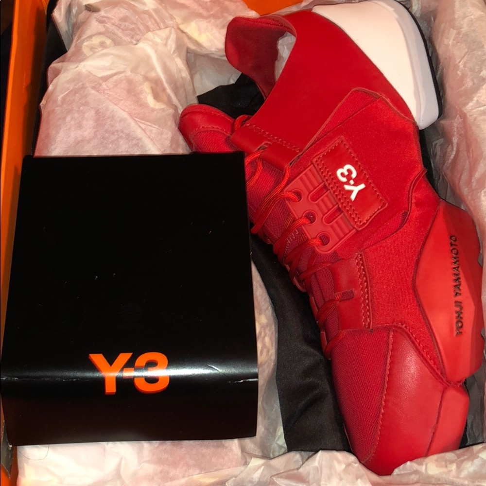 Red Y-3 KANJA SPORT STYLE MEN SNEAKERS / KICKS